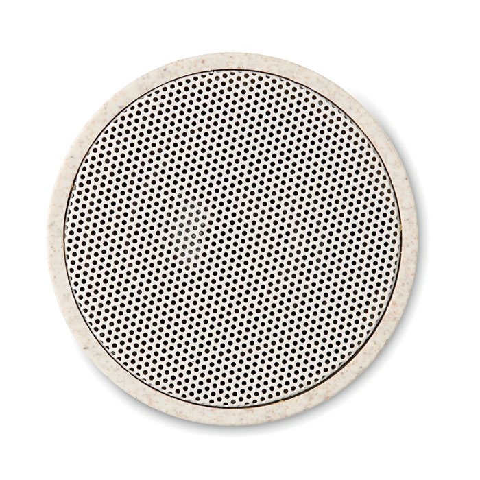 Haut-parleur rond avec grille perforée blanche
