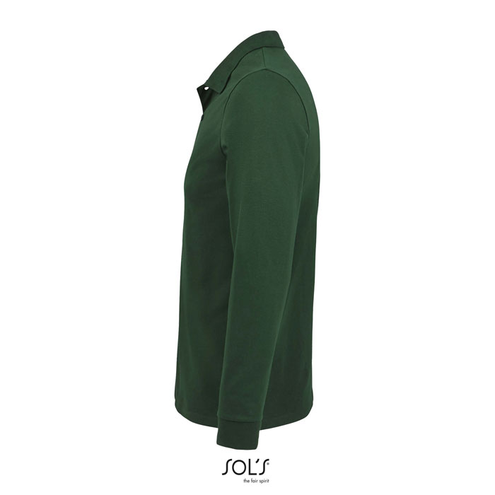 Polo vert à manches longues de profil
