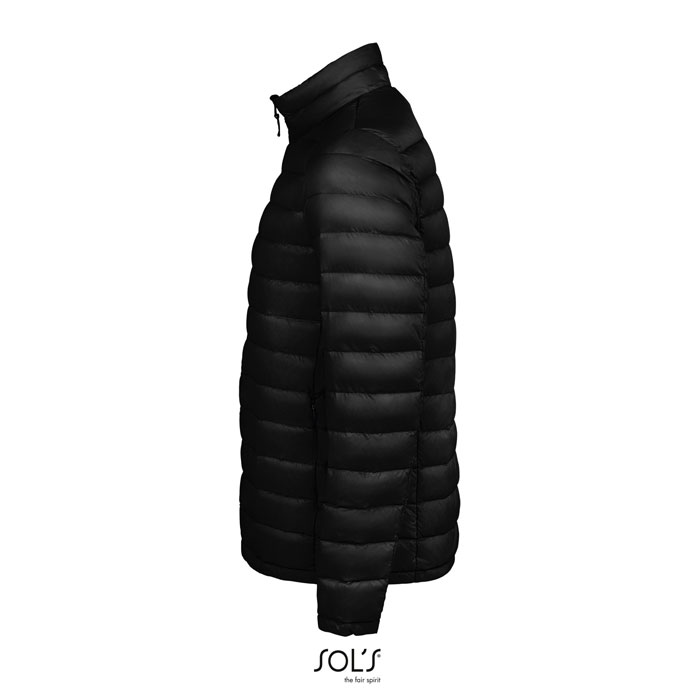 Doudoune noire matelassée vue de profil