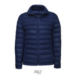 Veste matelassée bleue à fermeture éclair frontale