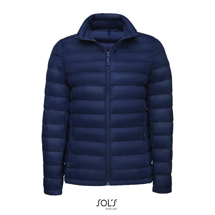 Veste matelassée bleue à fermeture éclair frontale