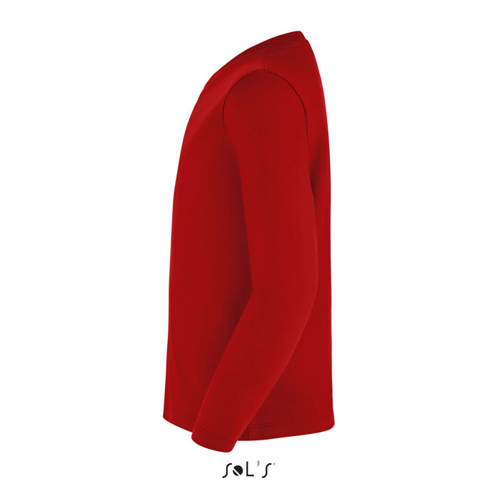 T-shirt rouge à manches longues vu de côté