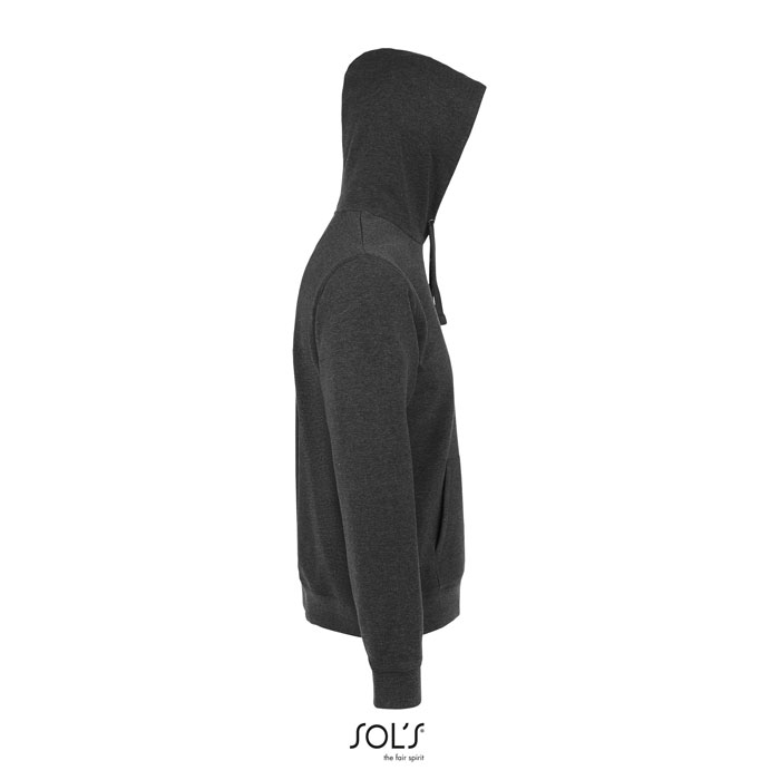 Sweat à capuche gris foncé vu de côté