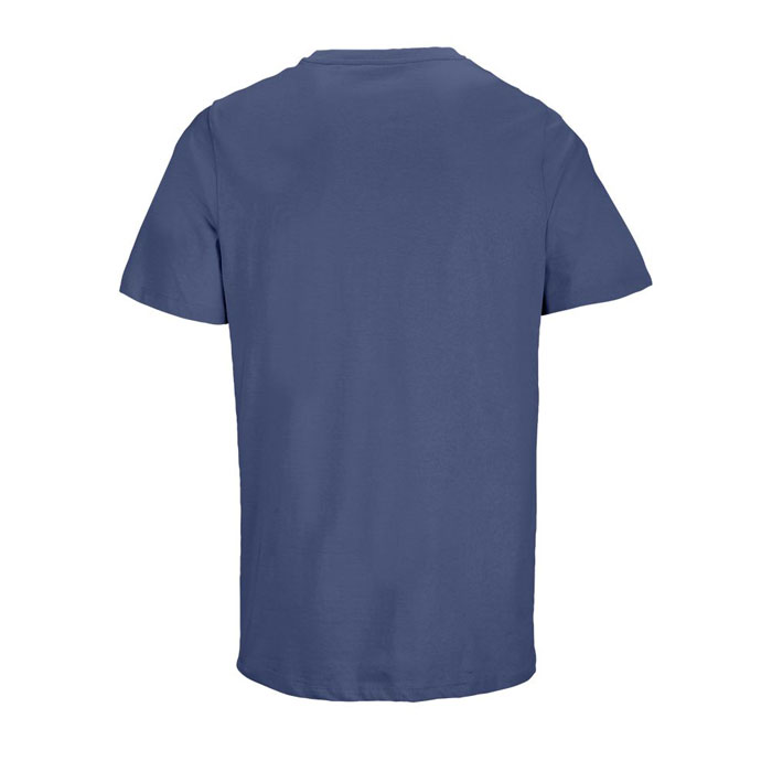 T-shirt bleu uni vu de dos