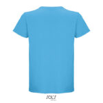 T-shirt bleu uni vu de dos