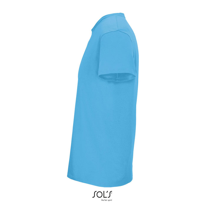 T-shirt bleu clair vu de côté
