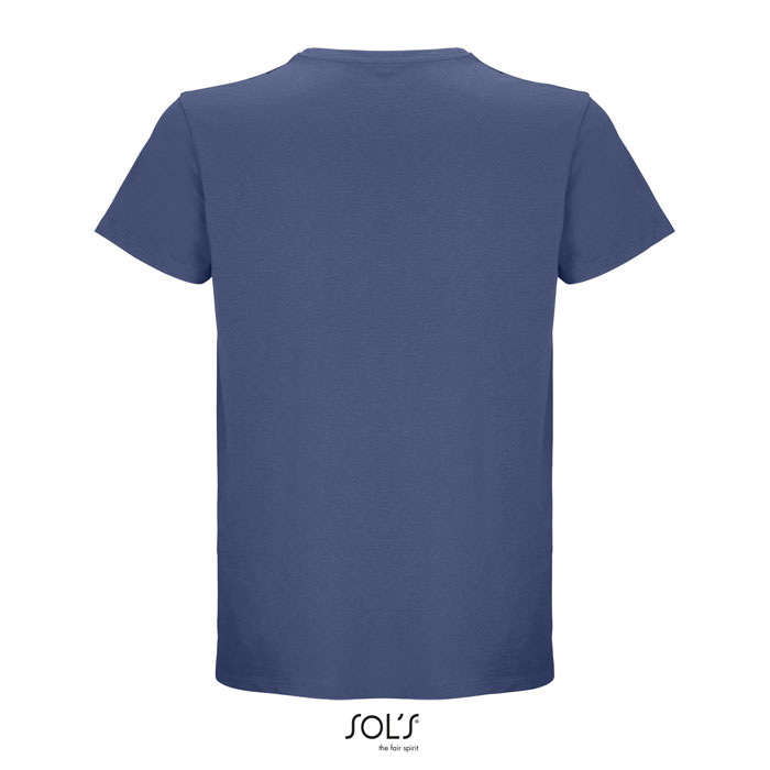 T-shirt bleu uni vu de dos