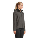 Veste softshell femme gris foncé avec capuche