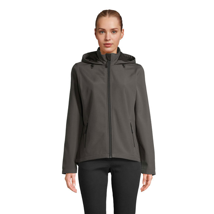 Veste à capuche noire pour femme