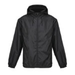 Veste noire à capuche zippée unisexe