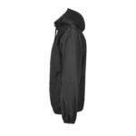 Veste noire à capuche vue de côté