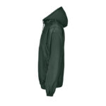 Veste à capuche verte vue de profil