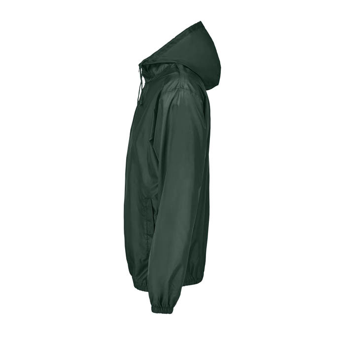 Veste à capuche verte vue de profil