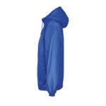 Veste coupe-vent bleue avec capuche
