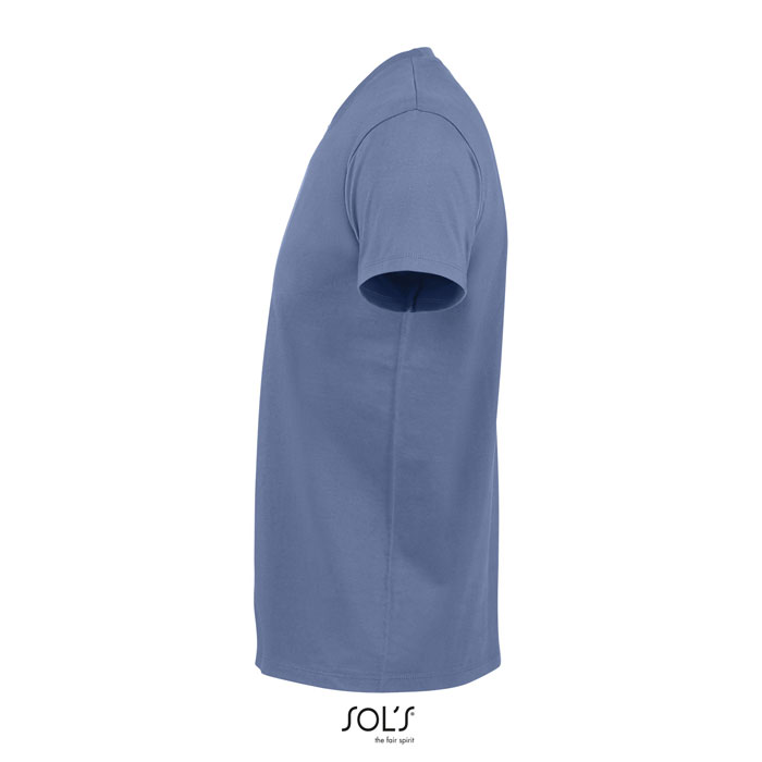 T-shirt bleu à manches courtes vu de côté
