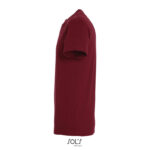 T-shirt bordeaux uni vu de côté