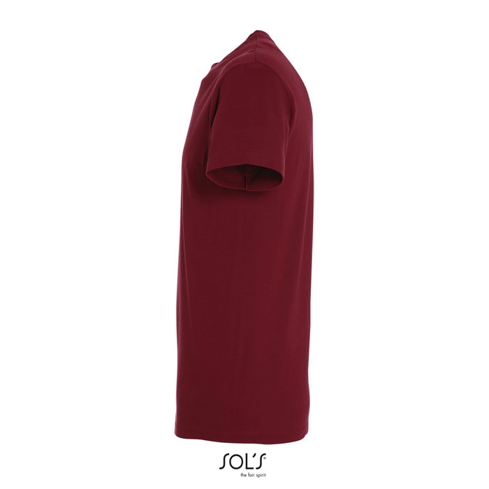 T-shirt bordeaux uni vu de côté