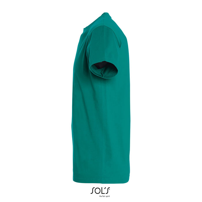 T-shirt vert uni vu de côté