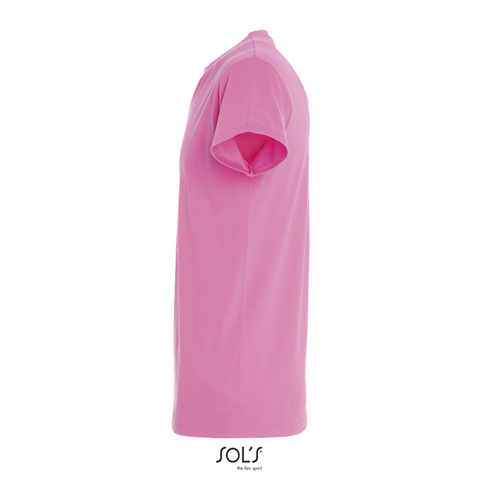 T-shirt rose uni vu de côté