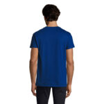 Homme portant un t-shirt bleu de dos