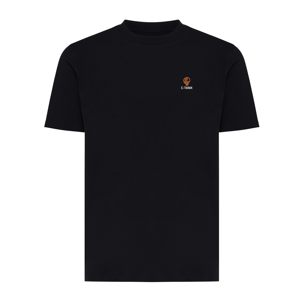 T-shirt noir uni avec petit logo imprimé