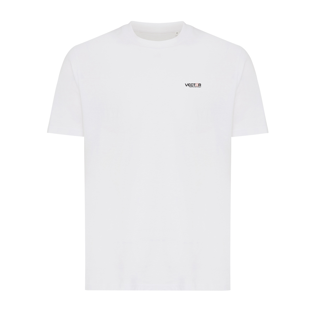T-shirt blanc basique avec petit logo poitrine