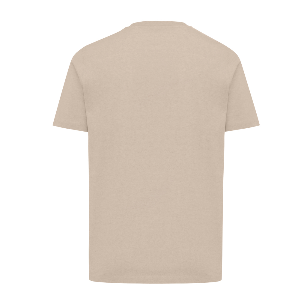 Dos de t-shirt beige uni à manches courtes