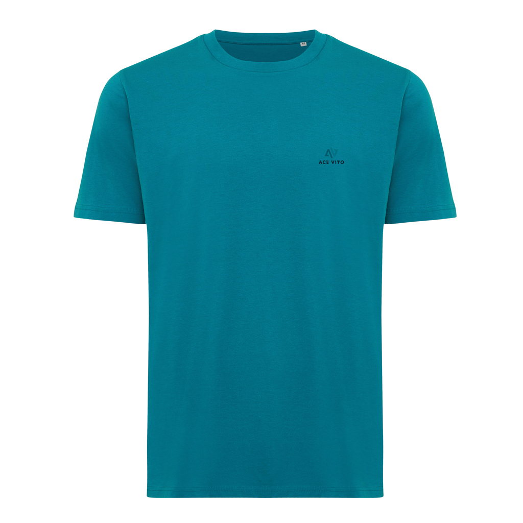 T-shirt turquoise avec logo discret sur poitrine