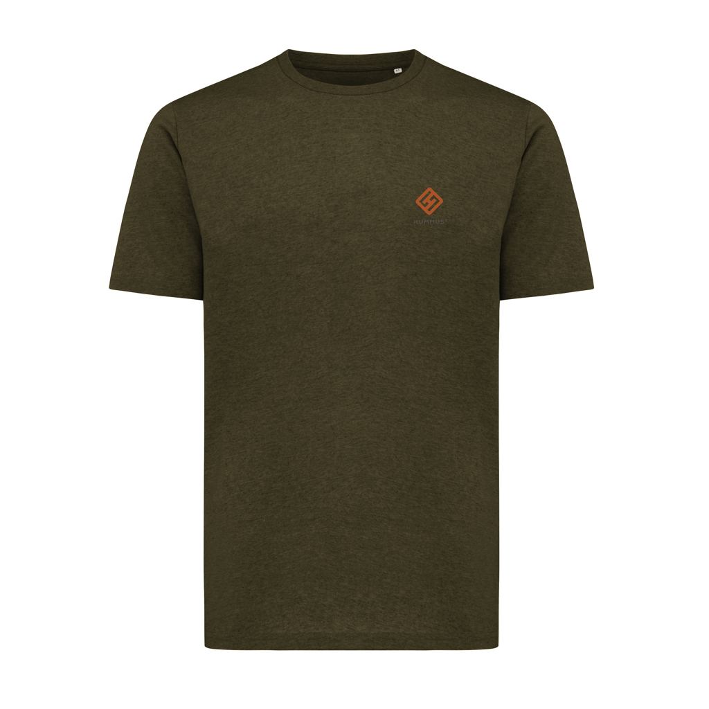 T-shirt vert kaki à petit logo orange