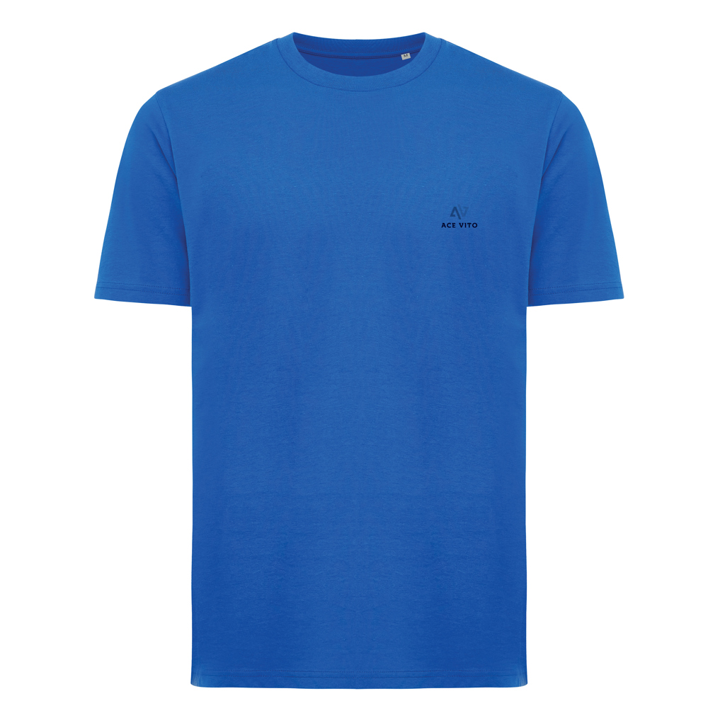 T-shirt bleu uni avec logo discret