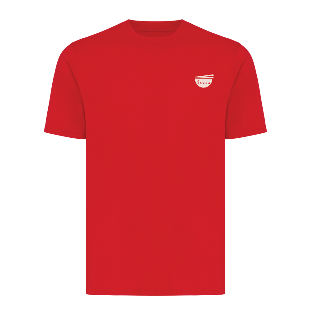 T-shirt rouge à petit logo blanc