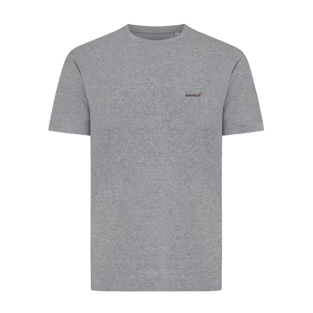 T-shirt gris simple avec petit logo poitrine