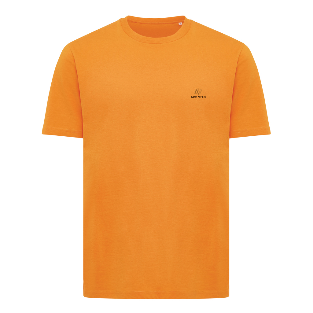T-shirt orange uni à col rond