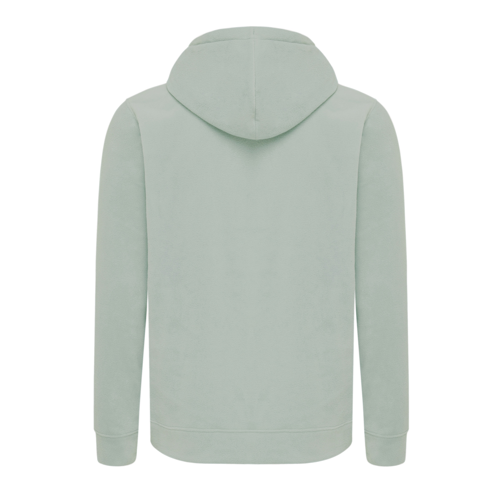 Sweat à capuche vert clair vu de dos