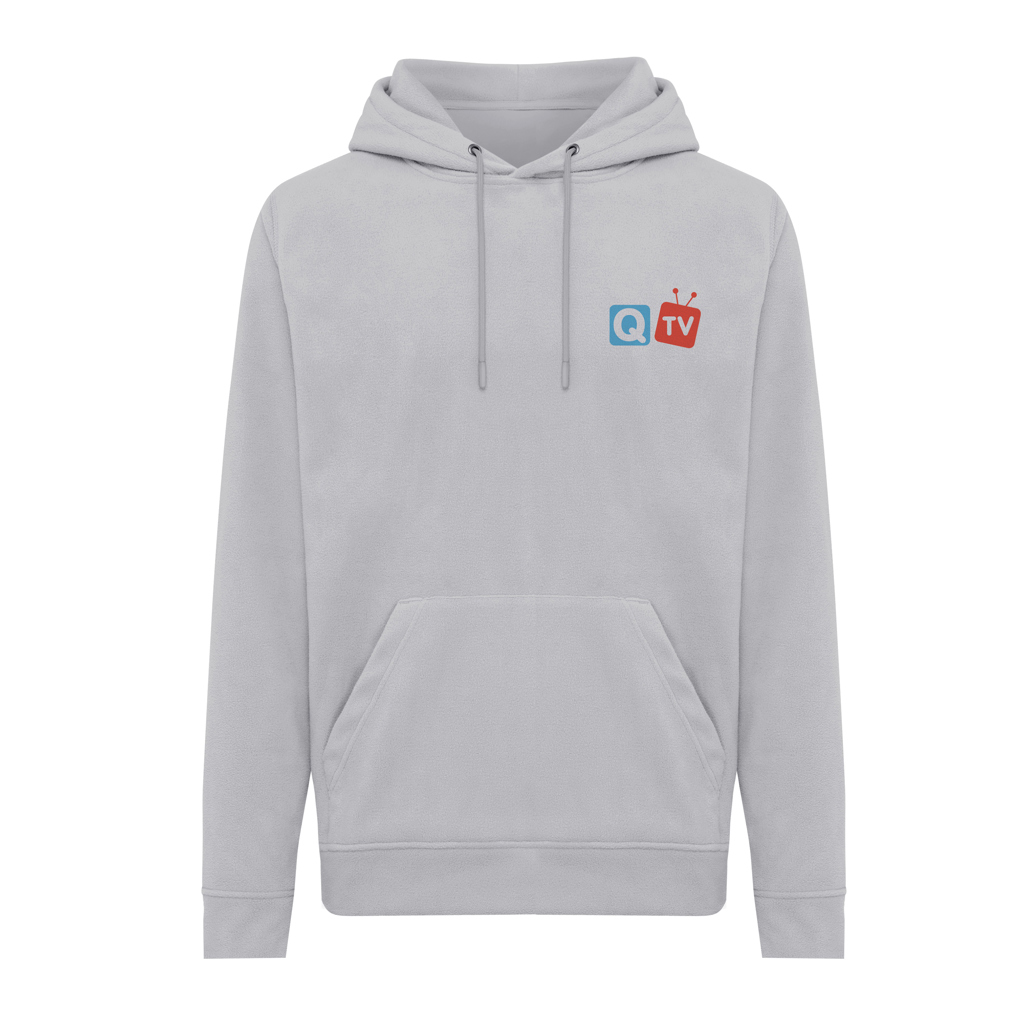 Sweat à capuche gris avec logo QTV
