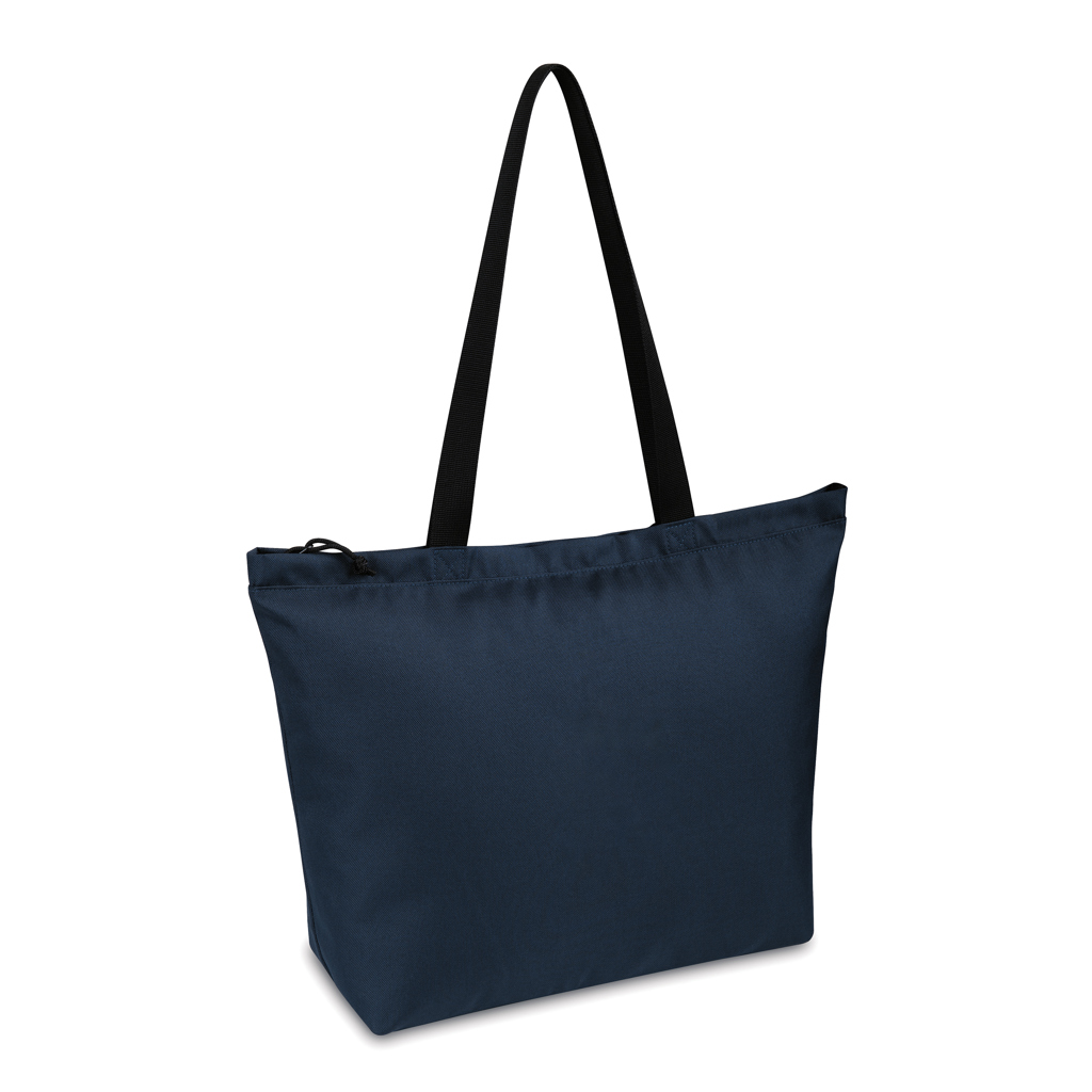 Sac cabas bleu à anses noires