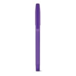 Stylo à encre violette avec capuchon.