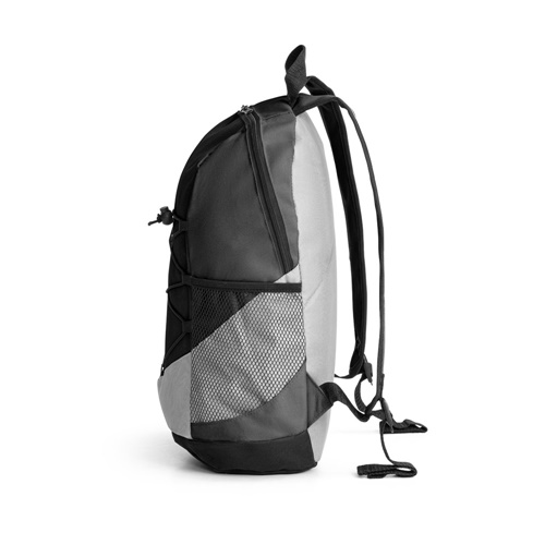 Sac à dos noir et gris avec poches latérales