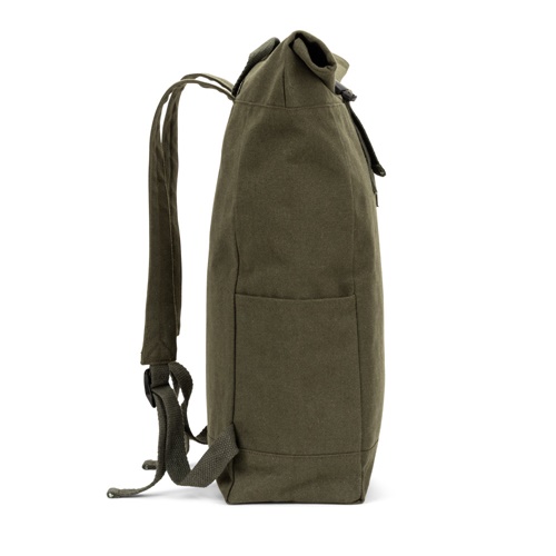 Sac à dos vert olive vu de côté