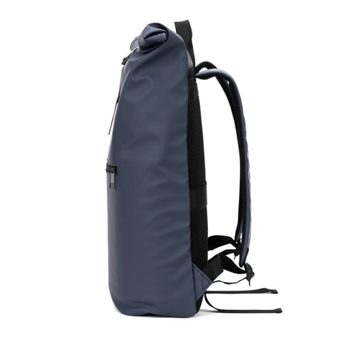 Sac à dos bleu imperméable vu de côté