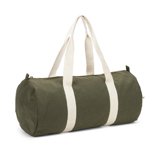 Sac de sport vert avec anses beiges