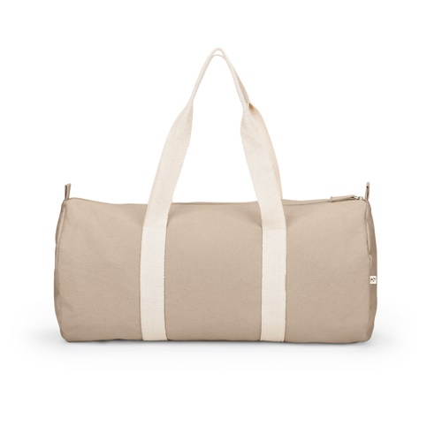 Sac de sport beige avec anses blanches