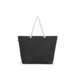 Sac cabas noir avec anses en corde