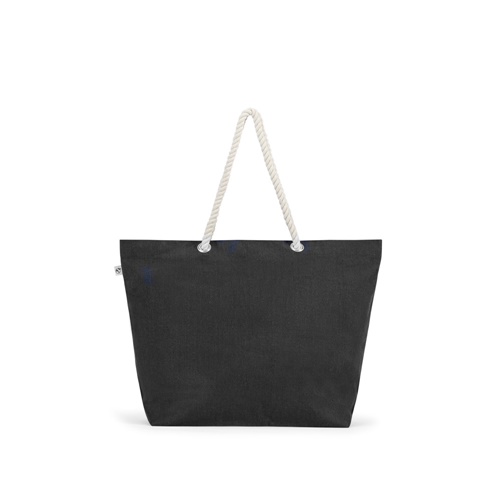 Sac cabas noir avec anses en corde