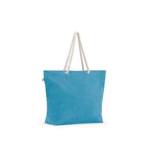 Sac de plage bleu avec anses en corde