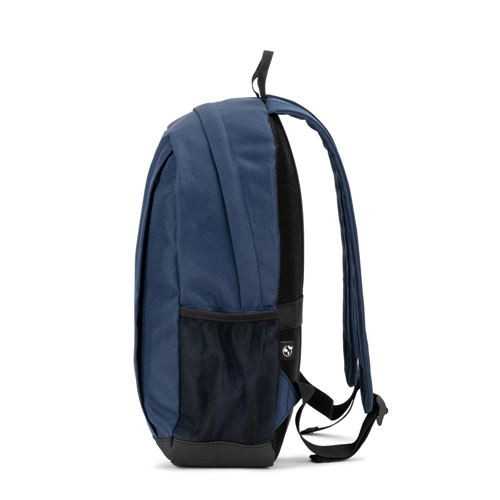 Sac à dos bleu avec poche latérale en maille