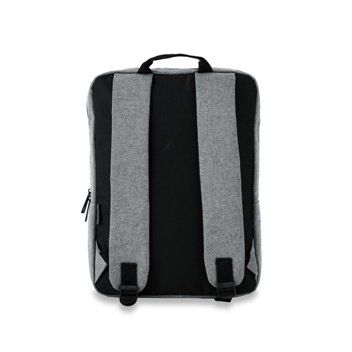 Sac à dos gris et noir vu de dos