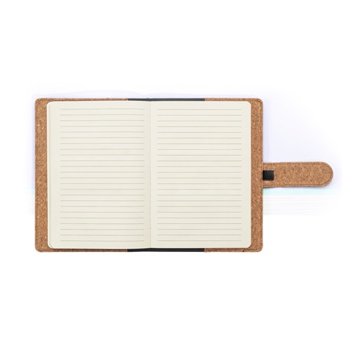 Carnet ouvert à pages lignées sur fond blanc