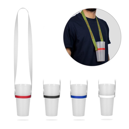 BOLTON. Ensemble de cordons SUBLIMATION Long II (20 mm) Duo avec porte-gobelet en silicone