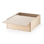 Boîte en bois clair avec couvercle coulissant